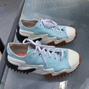 Converse Run Star Sz 8 Men Motion Platform 90s Turquoise White Sneaker